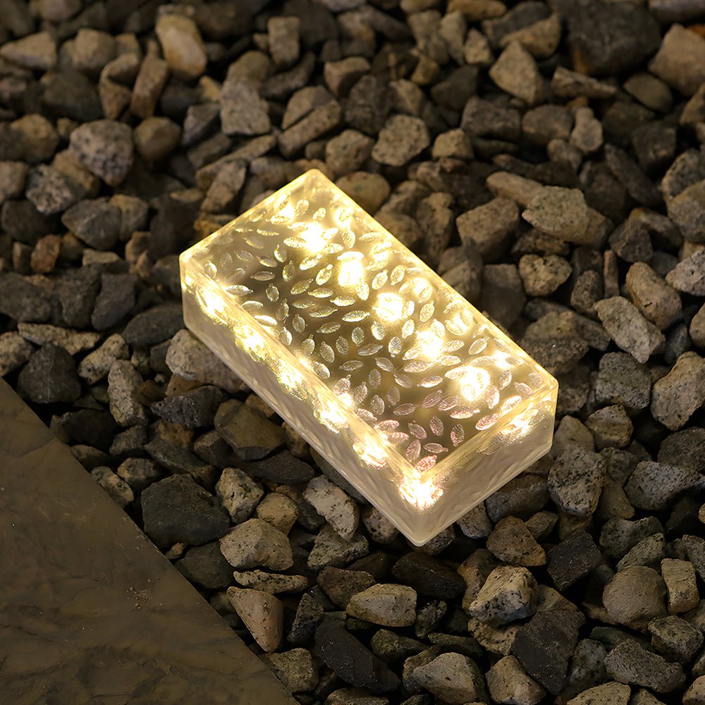 Rectangular Solar LED Brick Lights - Modern Outdoor Step Deck Illumination