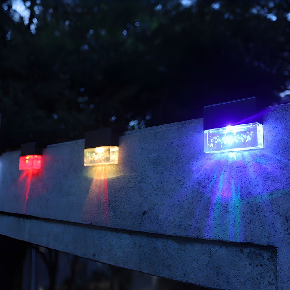 RGB LED Solar Sunset Fence Lights - Acrylic Bubbles for Outdoor Deck