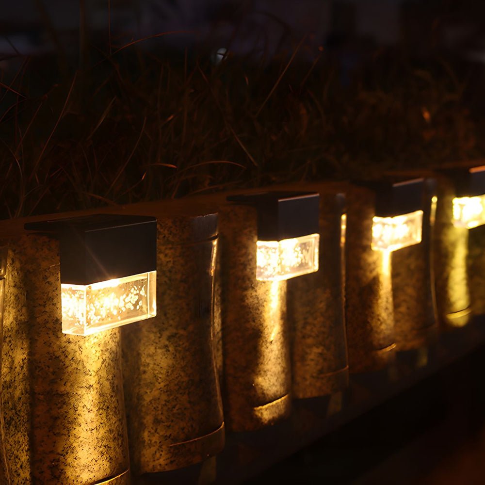 RGB LED Solar Sunset Fence Lights - Acrylic Bubbles for Outdoor Deck
