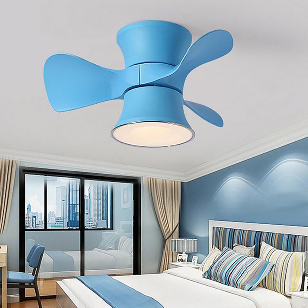 Modern White 3-Blade LED Ceiling Fan for Small Rooms and Spaces