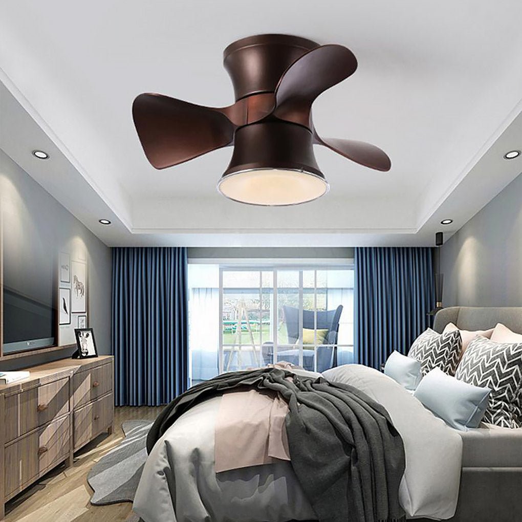 Modern White 3-Blade LED Ceiling Fan for Small Rooms and Spaces