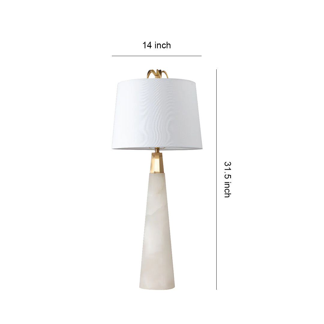 Elegant White Marble Tapered Table Lamp for Nordic Style Living Room