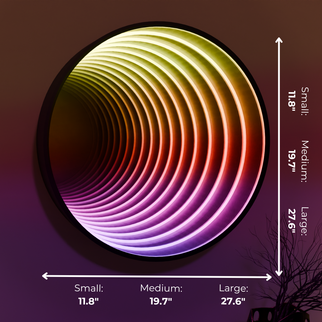 Stylish Infinity 360 LED Mirror with Silver Finish for Home Decor