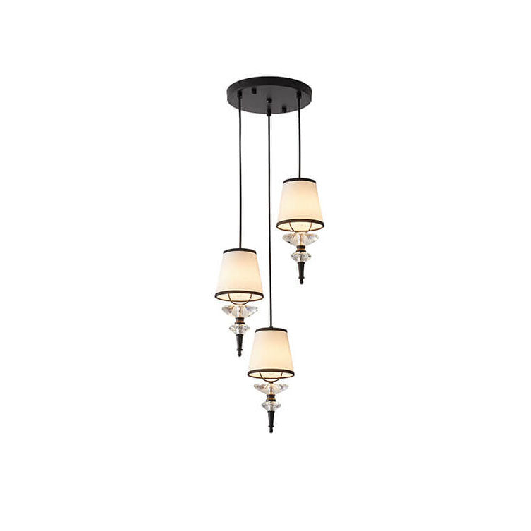 Antique-Style Clear Glass Metal Island Chandelier Light for Kitchen