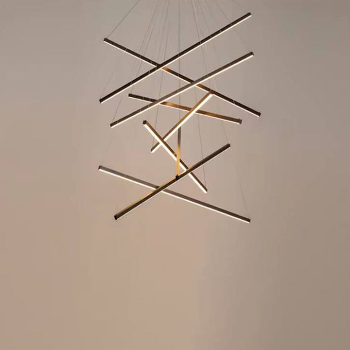 Nordic Style Geometric Iron & Aluminum LED Chandelier for Modern Decor