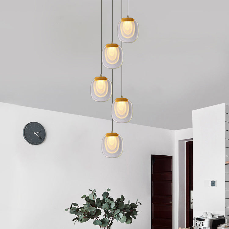 Modern Scandinavian Round Aluminum Crystal LED Chandelier for Living Room
