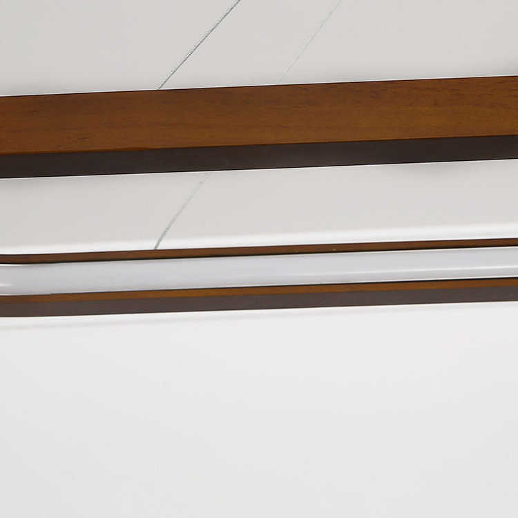 Modern Solid Wood Round LED Island Chandelier for Kitchen Dining Room