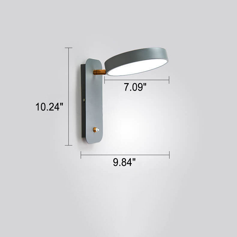 Modern White Round Rotatable LED Wall Sconce for Bedroom or Reading