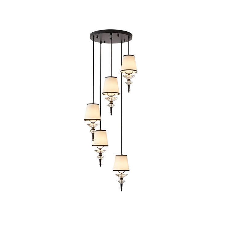 Antique-Style Clear Glass Metal Island Chandelier Light for Kitchen