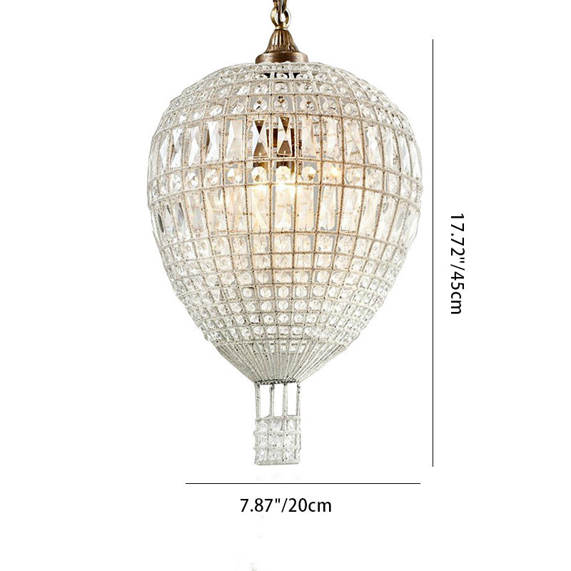 Art Deco Iron Crystal Hot Air Balloon Chandelier for Living Room