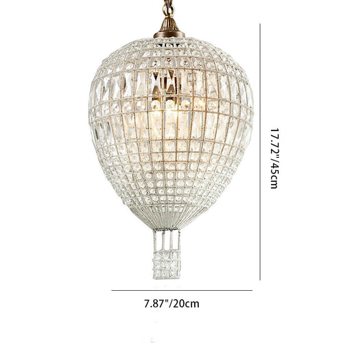 Art Deco Iron Crystal Hot Air Balloon Chandelier for Living Room