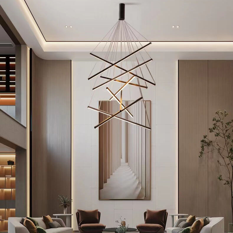 Nordic Style Geometric Iron & Aluminum LED Chandelier for Modern Decor