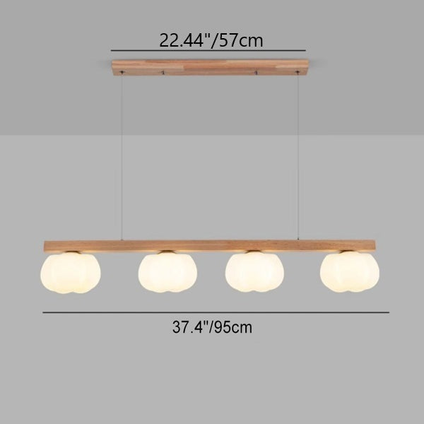 Nordic Style 3/4-Light Wooden Chandelier Pendant for Dining Room