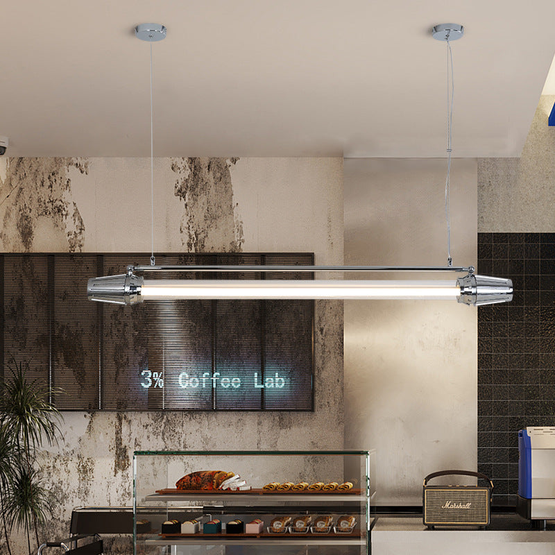 Sleek Aluminum and Acrylic LED Island Chandelier for Modern Dining Room