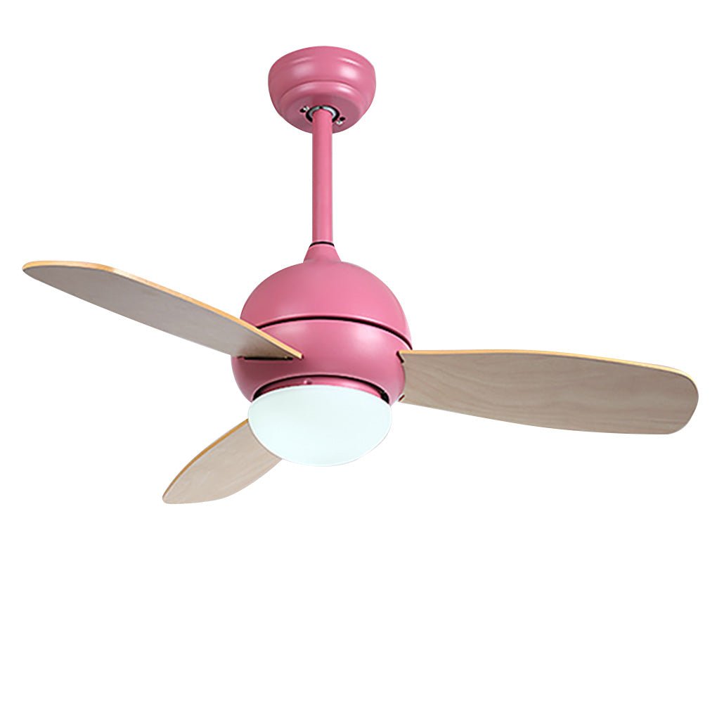 Rustic Wood Blade Ceiling Fan with LED Light for Living Room Bedroom
