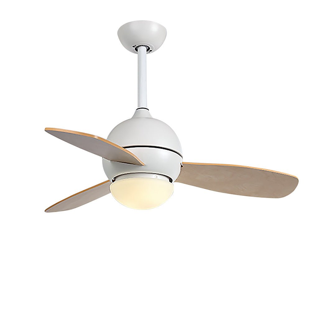 Rustic Wood Blade Ceiling Fan with LED Light for Living Room Bedroom
