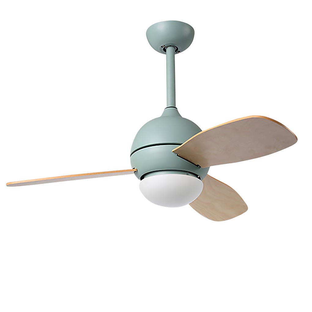 Rustic Wood Blade Ceiling Fan with LED Light for Living Room Bedroom