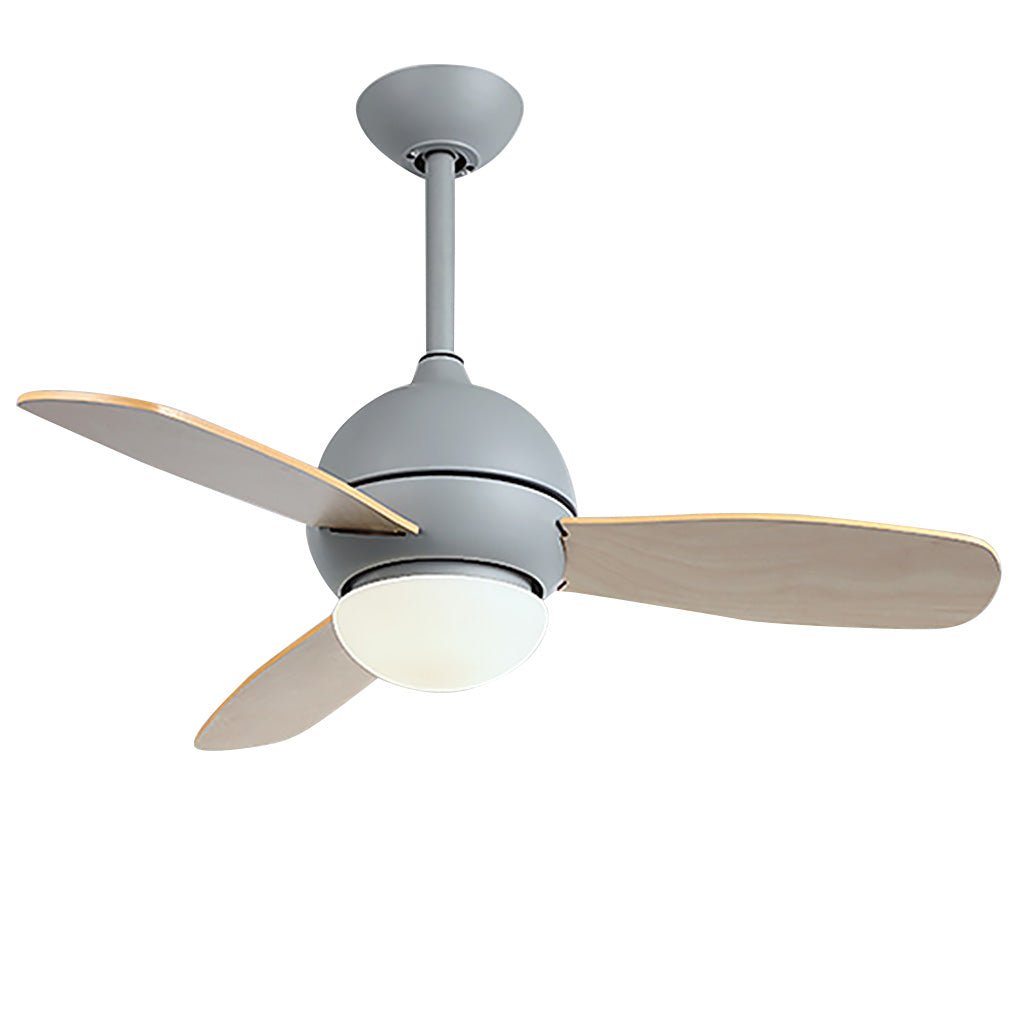 Rustic Wood Blade Ceiling Fan with LED Light for Living Room Bedroom