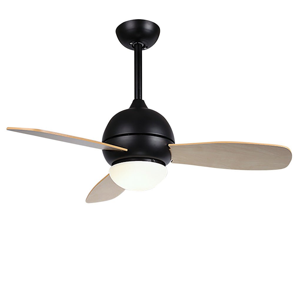 Rustic Wood Blade Ceiling Fan with LED Light for Living Room Bedroom
