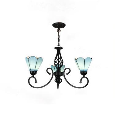 Elegant European Tiffany Glass Chandelier Pendant for Dining & Living Room