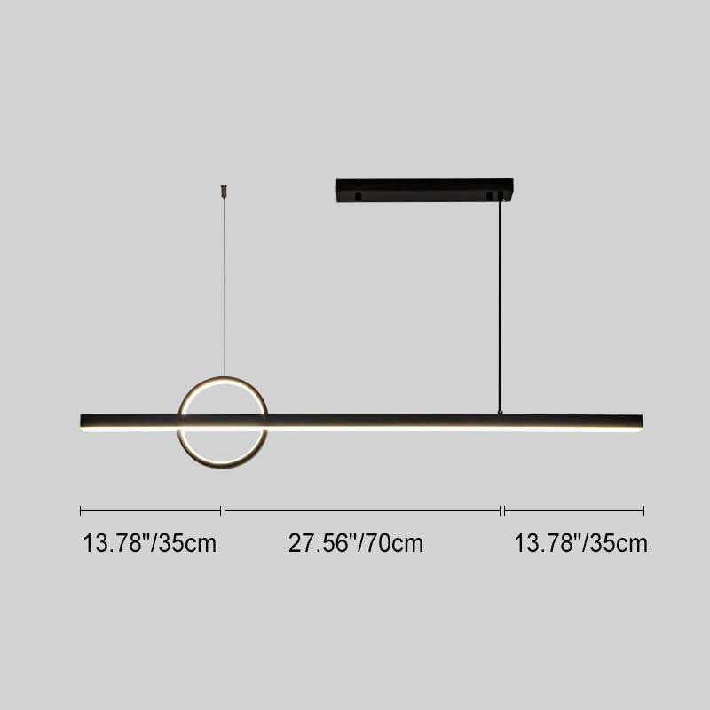 Copper Minimalist LED Chandelier with Circle Design for Modern Living Room