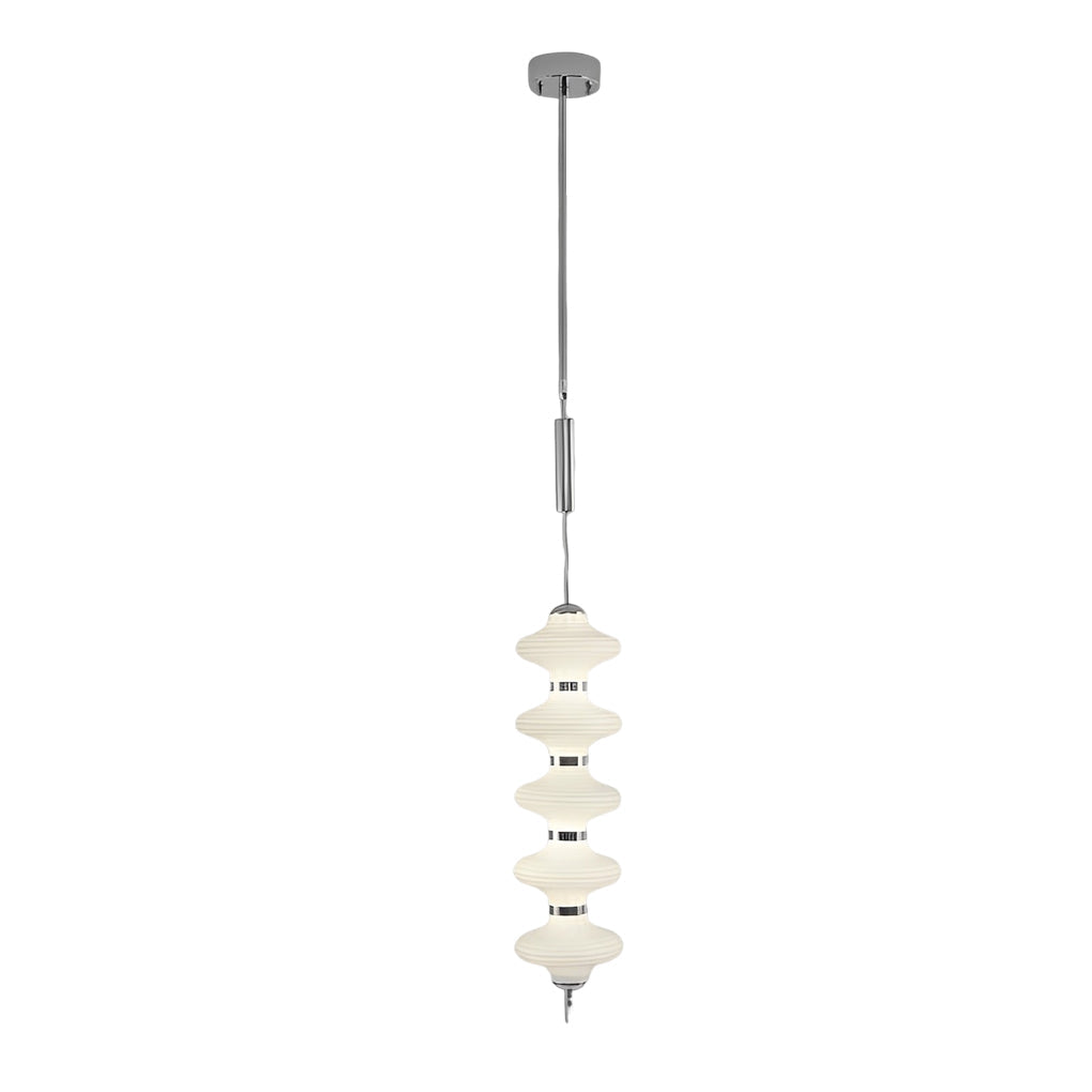Minimalist Glass and Metal LED Gourd Chandelier for Dining Room Elegance
