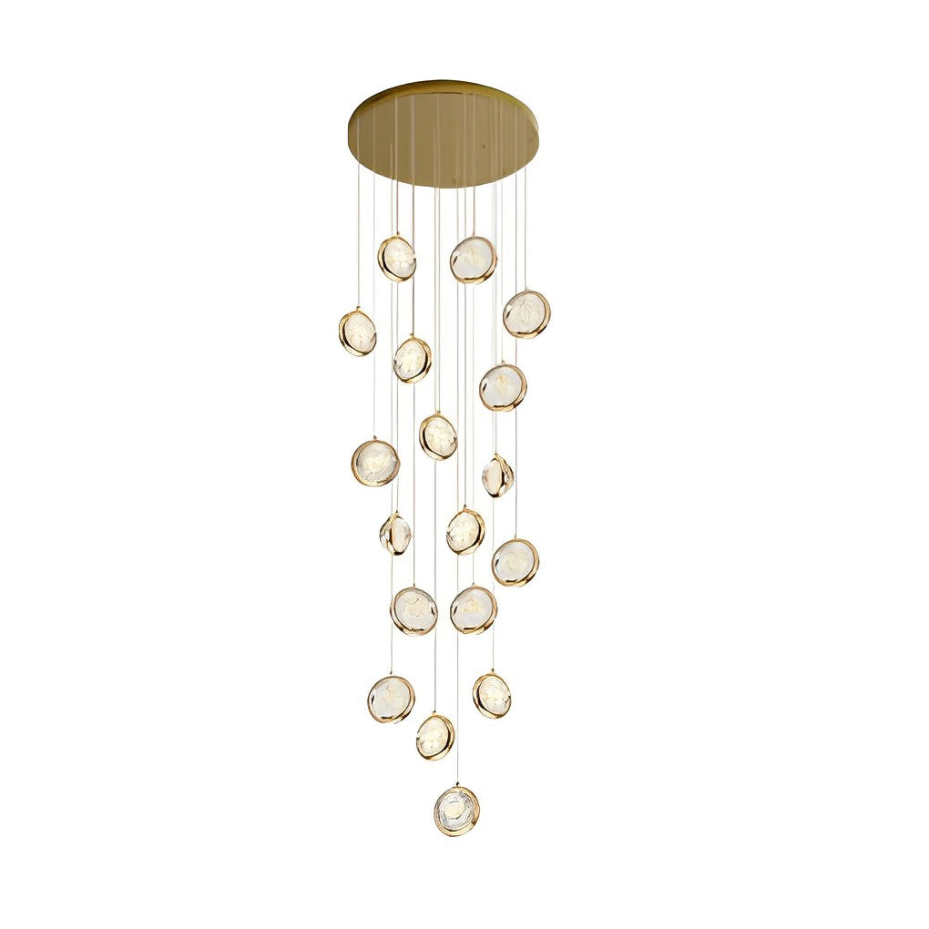 Adjustable Modern Crystal Cluster Chandelier for Luxury Staircase Lighting