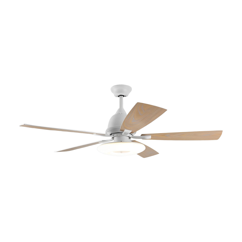 Dimmable 5-Blade Nordic Style LED Ceiling Fan with Remote Control for Bedroom
