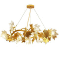 Modern Maple Leaf Glass Aluminum Chandelier for Dining Room Elegance