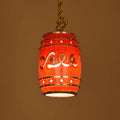Rustic Vintage Wine Barrel Resin Pendant Light for Kitchen Dining Room