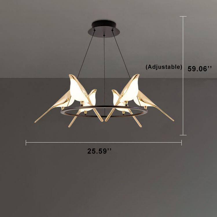 Nordic Bird-Shaped Acrylic LED Chandelier for Modern Living Spaces