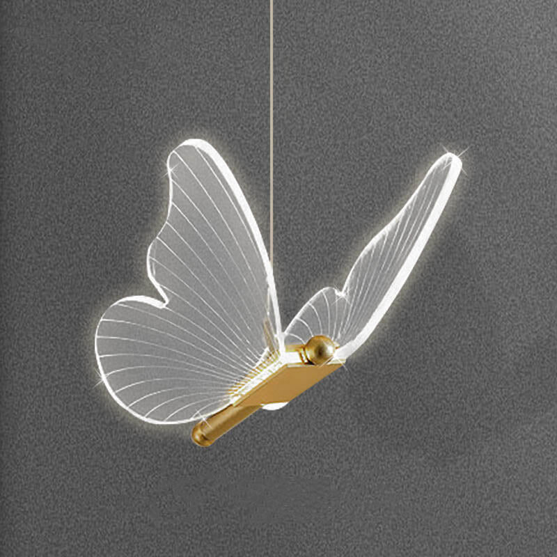Sleek Clear Acrylic Butterfly LED Pendant Light for Modern Home Decor