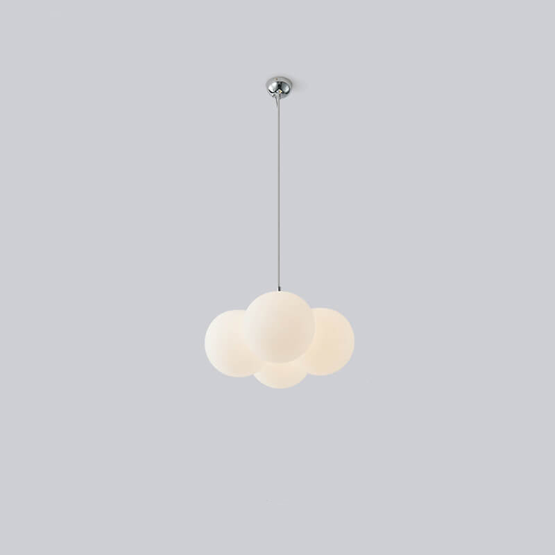 Scandinavian White Bubble Acrylic 4/8 Light Chandelier for Living Room