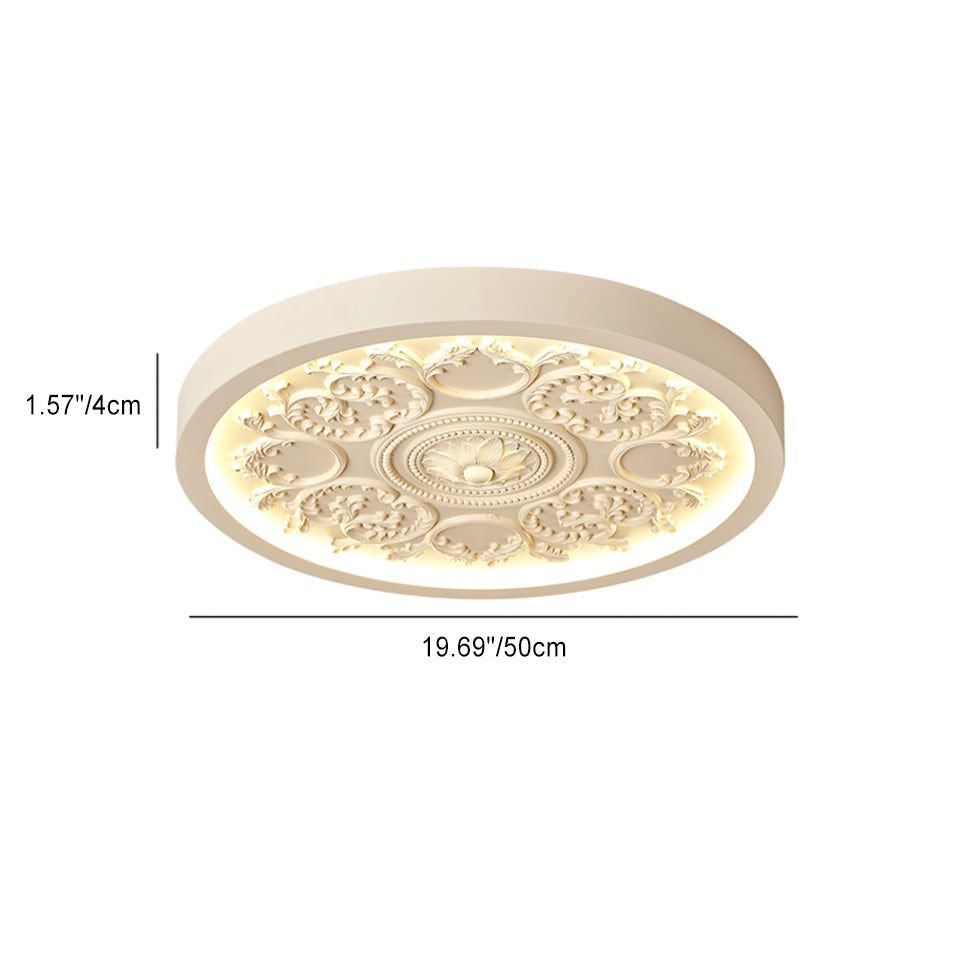 Sleek Black Iron & Resin LED Flush Mount Ceiling Light for Bedroom