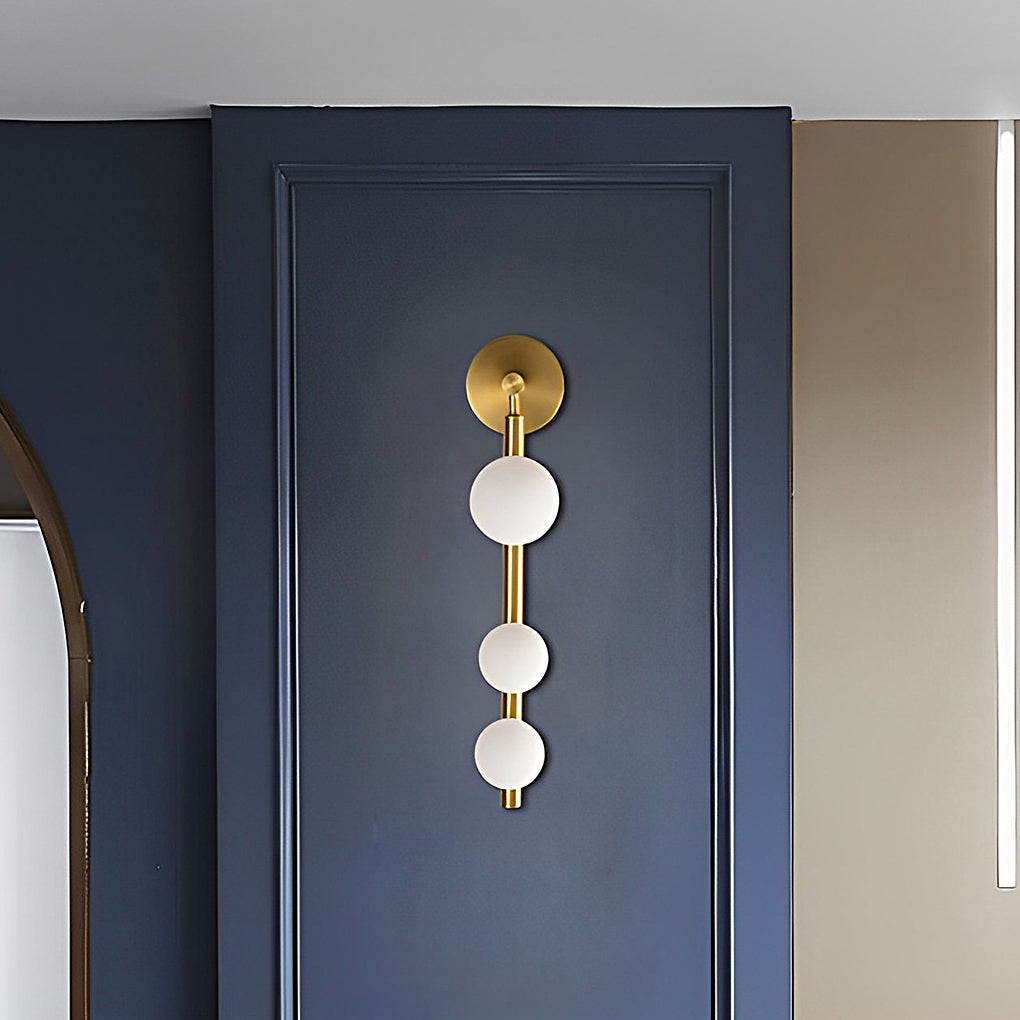Modern Gold Electroplated G9 Wall Light with 3 Glass Spheres for Living Room