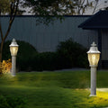 Vintage-Style Hardwired Caged Aluminum Pathway Light for Outdoors