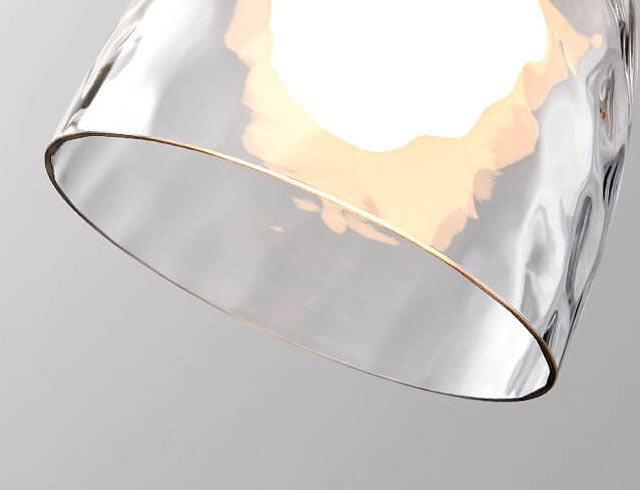 Scandinavian Clear Rippled Glass Pendant Light for Kitchen or Dining Room