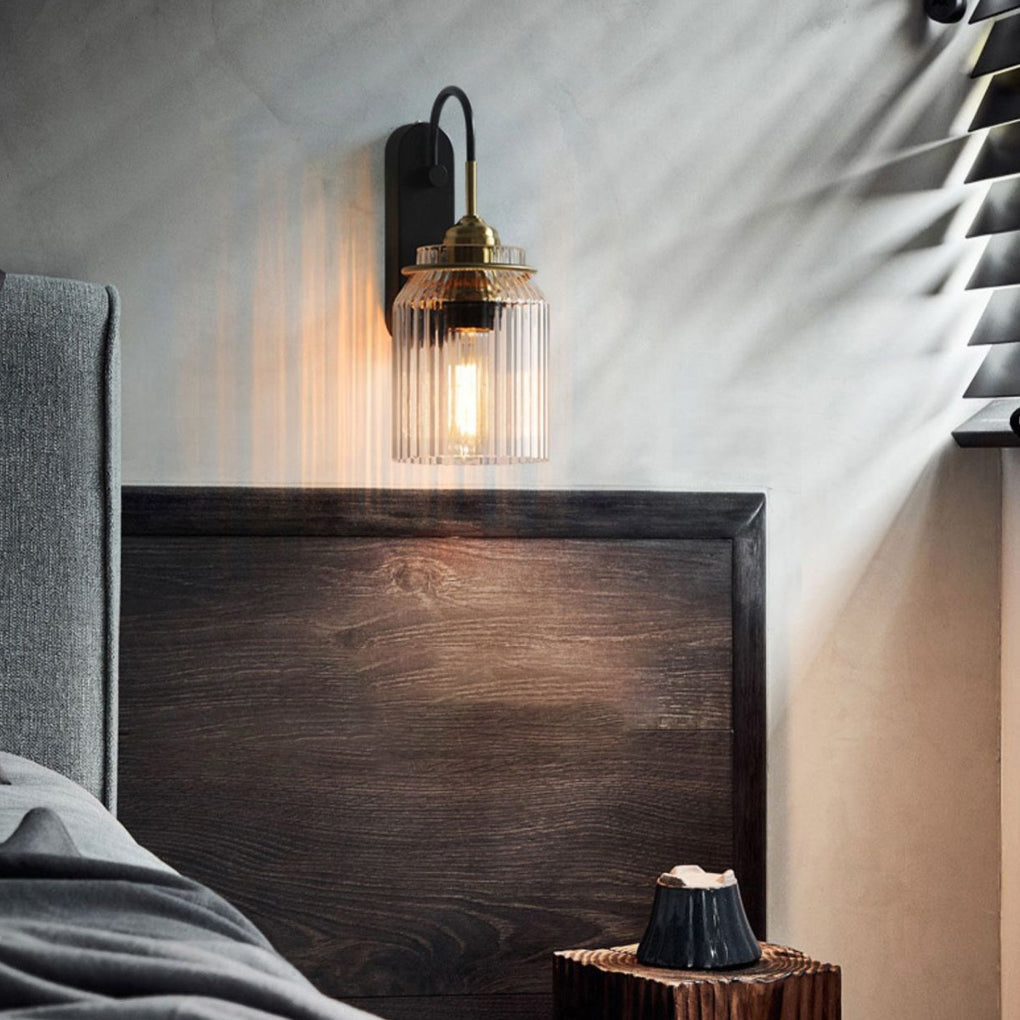 Modern Round Wavy Glass LED Wall Sconce for Living Room Decor