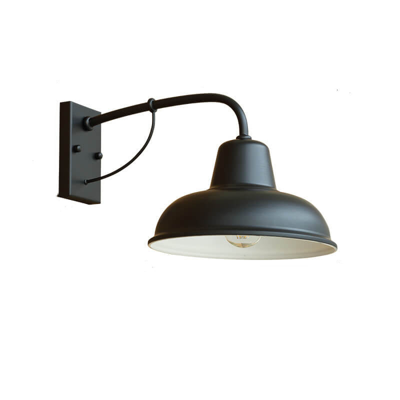 Antique-Style Waterproof Iron Outdoor Wall Sconce Lamp for Patio Garden