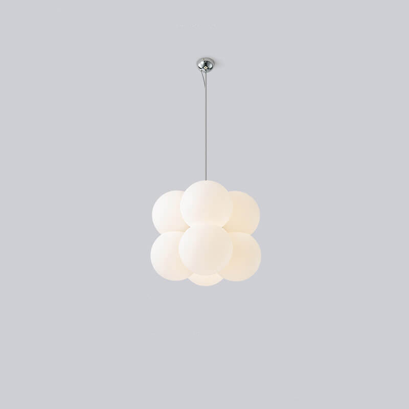 Scandinavian White Bubble Acrylic 4/8 Light Chandelier for Living Room
