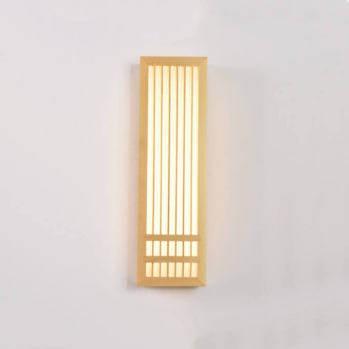 Contemporary White Wood and Acrylic Rectangular LED Wall Sconce for Living Room