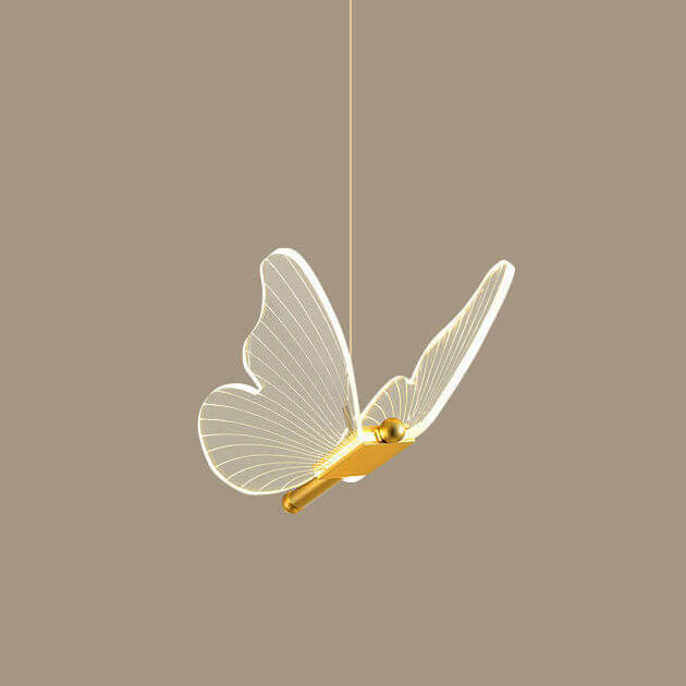 Sleek Clear Acrylic Butterfly LED Pendant Light for Modern Home Decor