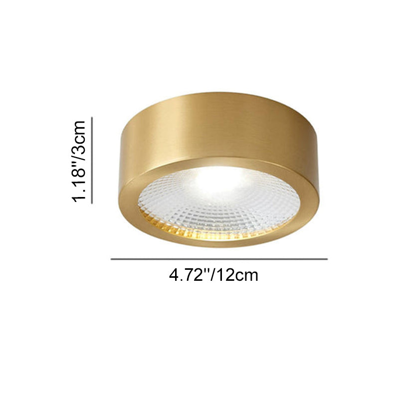 Contemporary Ultra-Thin Copper LED Flush Mount Light for Hallway Decor