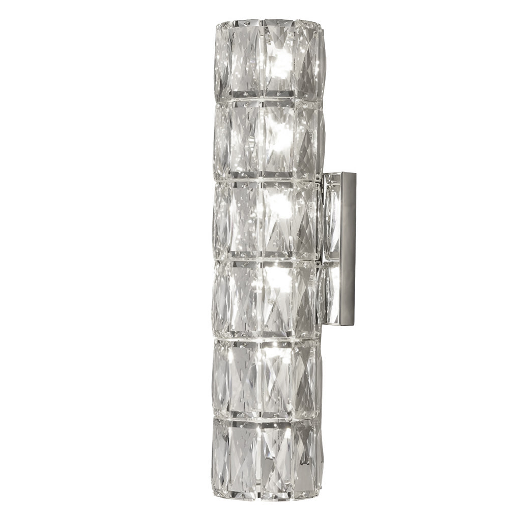 Modern Crystal Cylinder LED Wall Sconce Light Fixture for Living Room