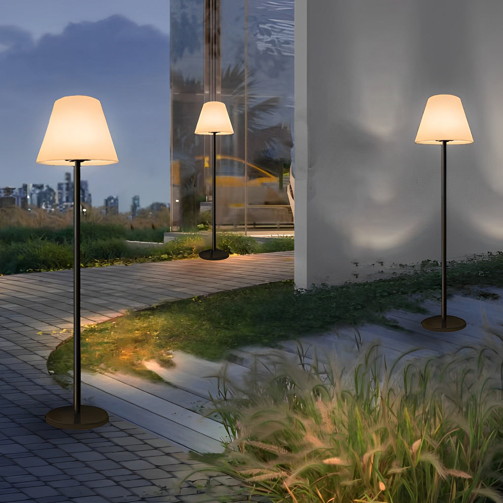 Contemporary Black Metal LED Floor Lamp with Adjustable Shade for Living Room