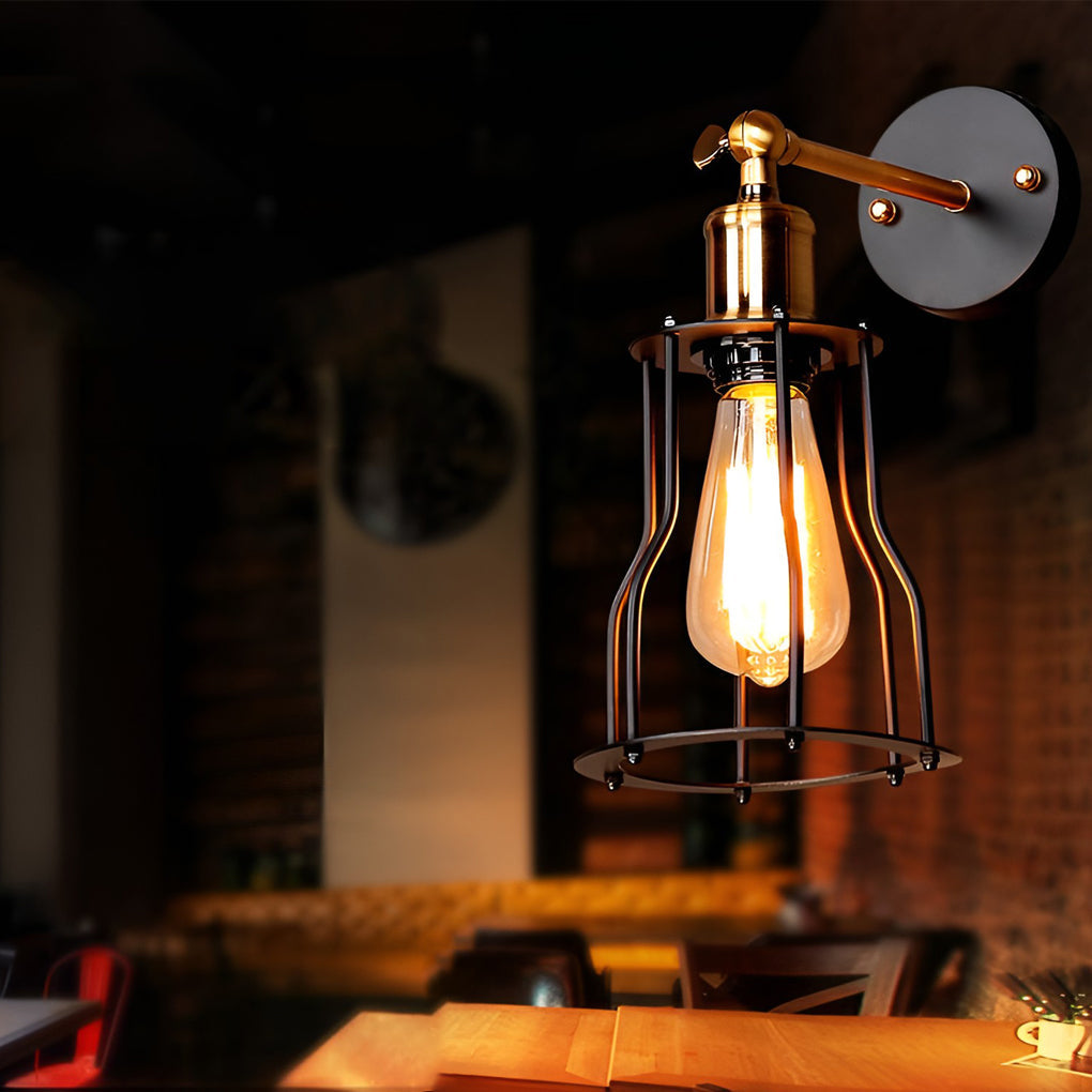 Adjustable Vintage Industrial Iron E27 Wall Sconce Light for Indoor Use