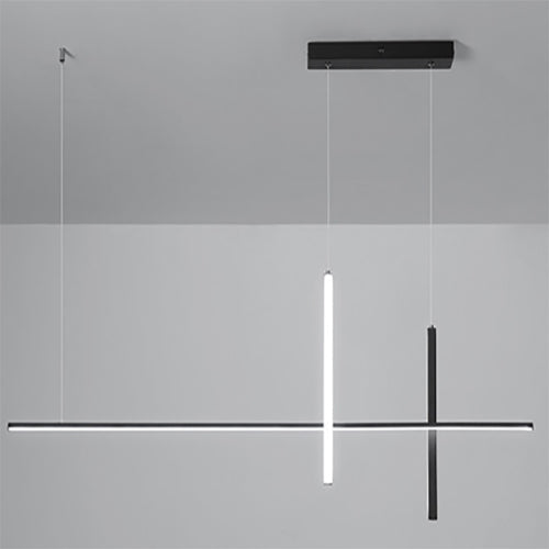 Sleek Silver Minimalist LED Chandelier Pendant Light for Dining Room