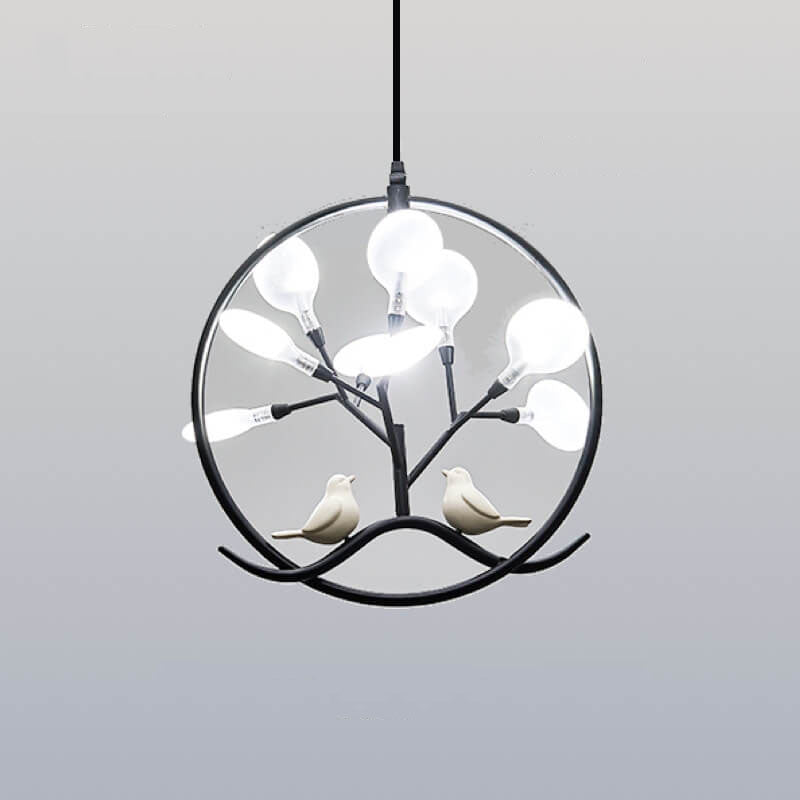 Nordic Metal 9-Light Circular Chandelier for Modern Living Room Decor