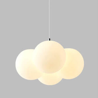 Scandinavian White Bubble Acrylic 4/8 Light Chandelier for Living Room