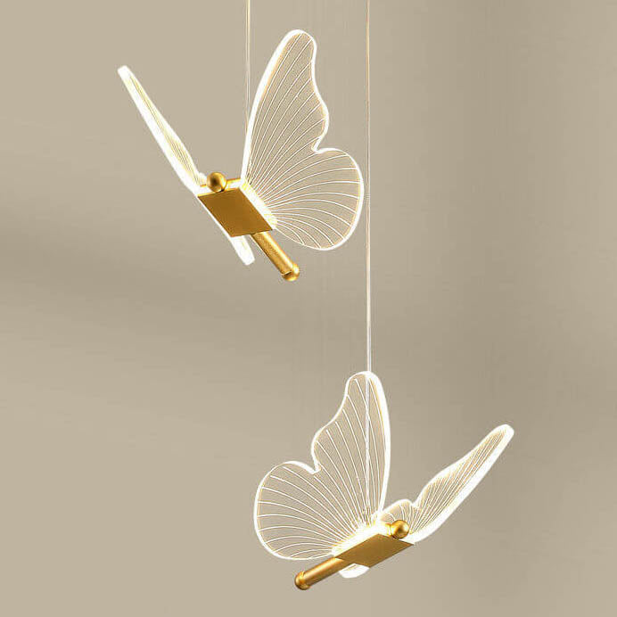 Sleek Clear Acrylic Butterfly LED Pendant Light for Modern Home Decor